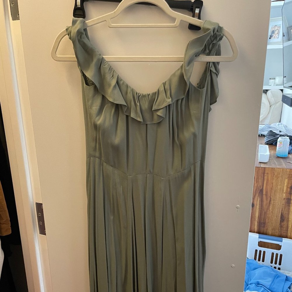 Reformation Verbena Ruffled Dress - Size 0, Celadon - STILL AVAILABLE